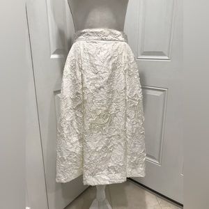 ❄️H&M Women’s White Pleated Lined Pocketed Skirt, Size 8